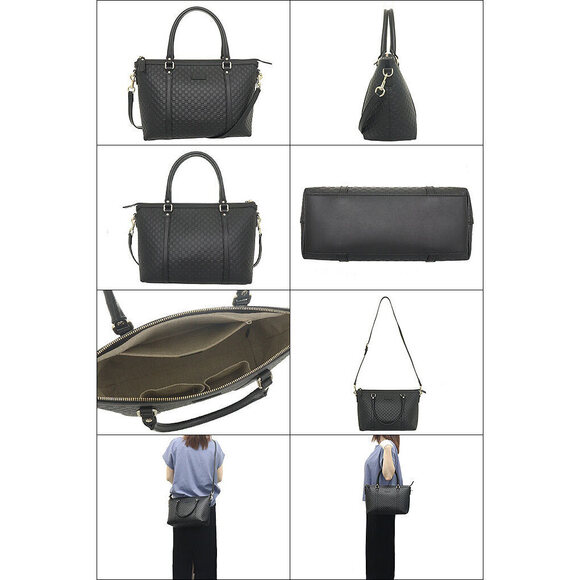 Gucci handbag black Guccissima leather Margaux Crossbody bag - Picture 2 of 3